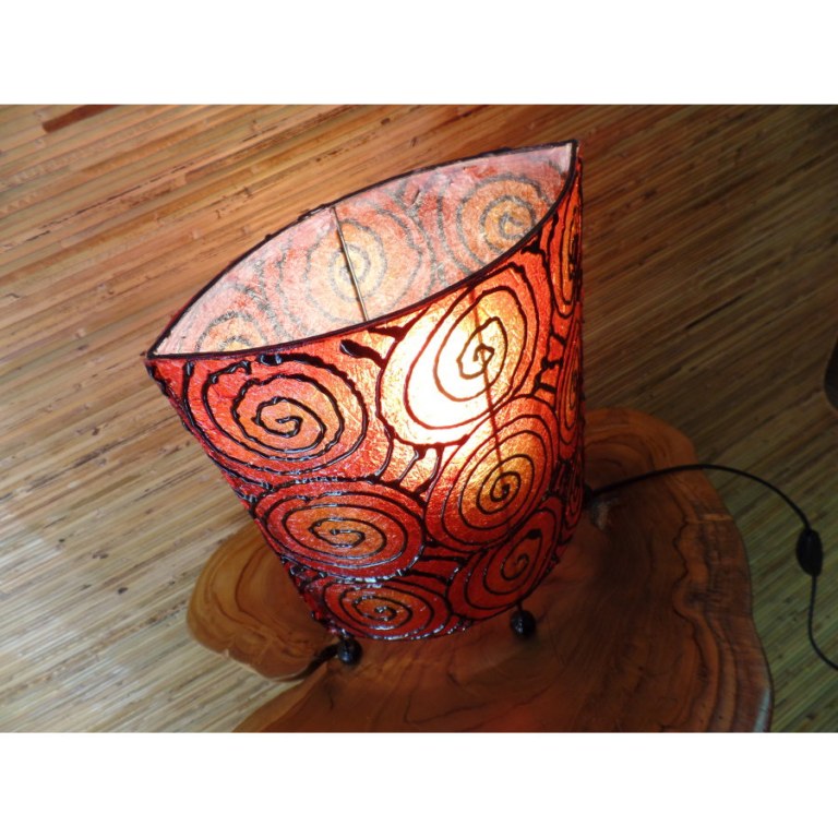 Lampe ovale orange spirale