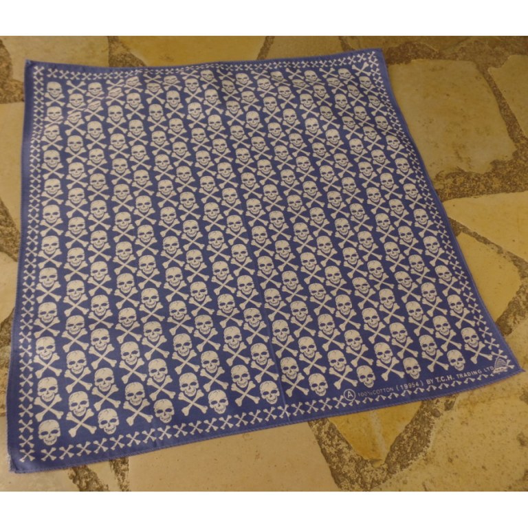 Bandana bleu crânes