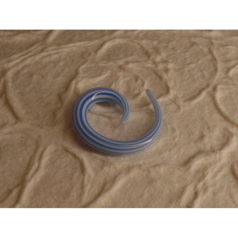 Elargisseur d'oreille blanc/bleu spirale 