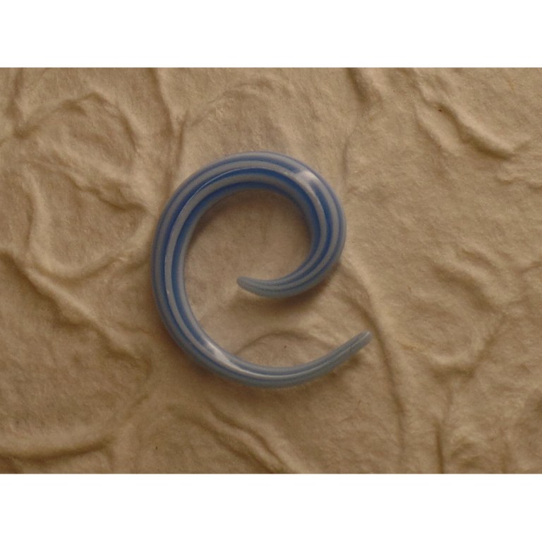 Elargisseur d'oreille blanc/bleu spirale 