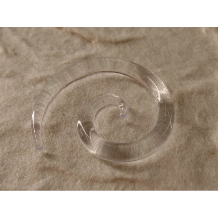 Elargisseur d'oreille spirale transparente