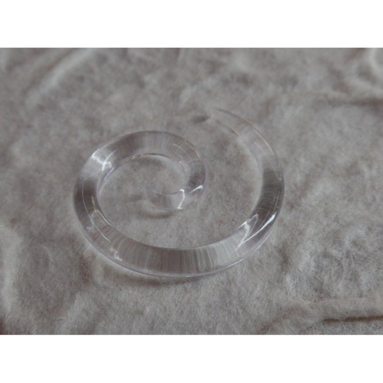 Elargisseur d'oreille spirale transparente