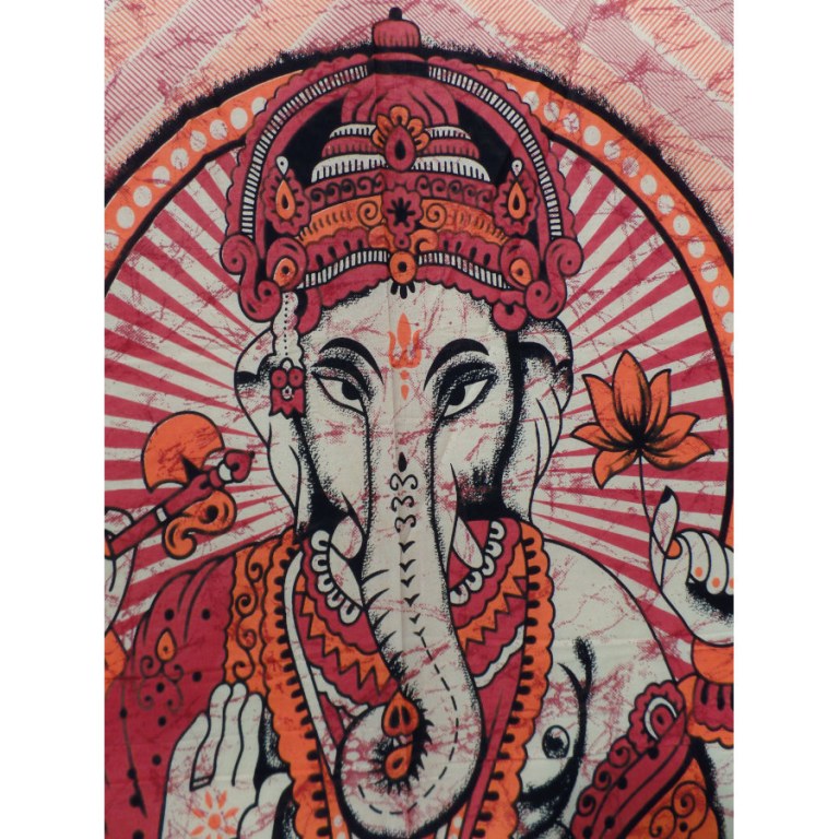 Tenture marbrée Ganesh et son rat