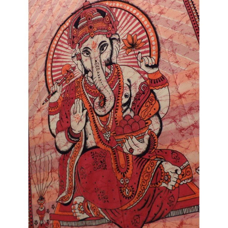 Tenture marbrée Ganesh et son rat