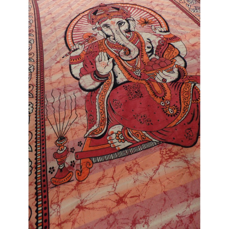 Tenture marbrée Ganesh et son rat