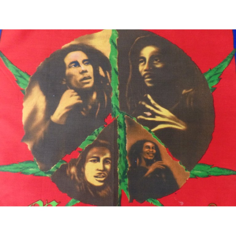 Bandana rouge Bob Marley peace and love