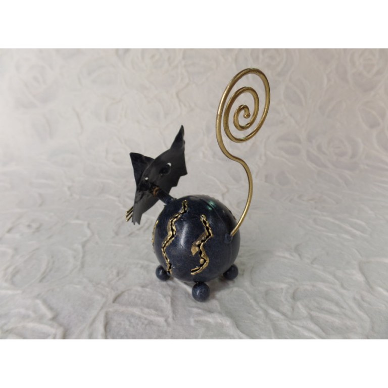 Chat gris anthracite porte photo en métal
