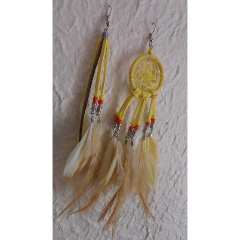 Boucles d'oreilles dreamcatcher originality jaune