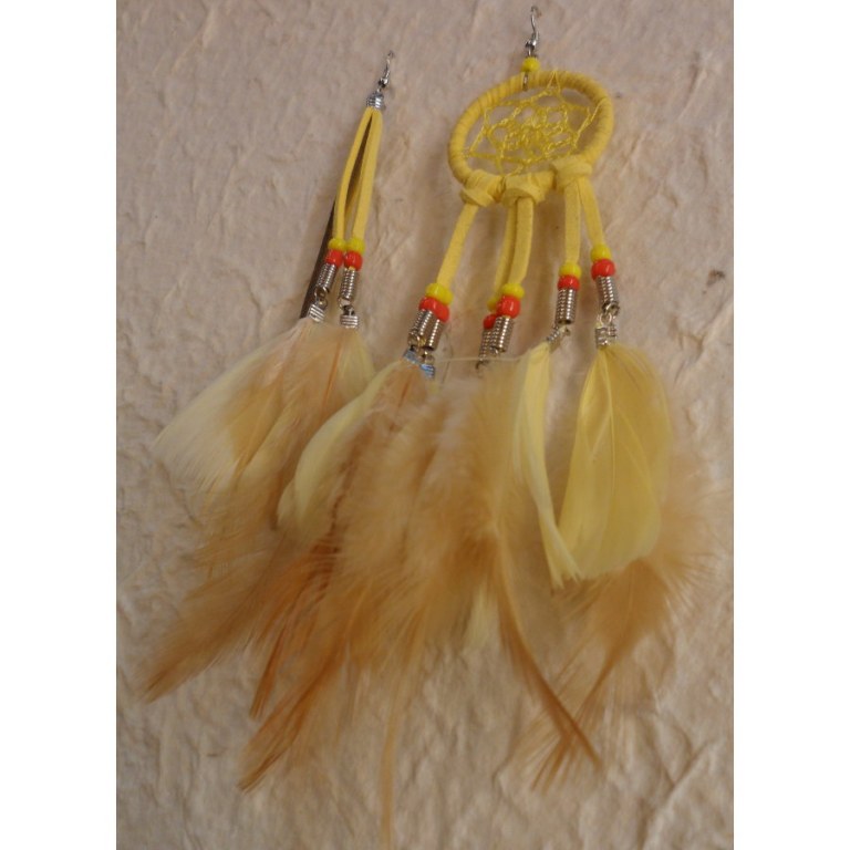 Boucles d'oreilles dreamcatcher originality jaune