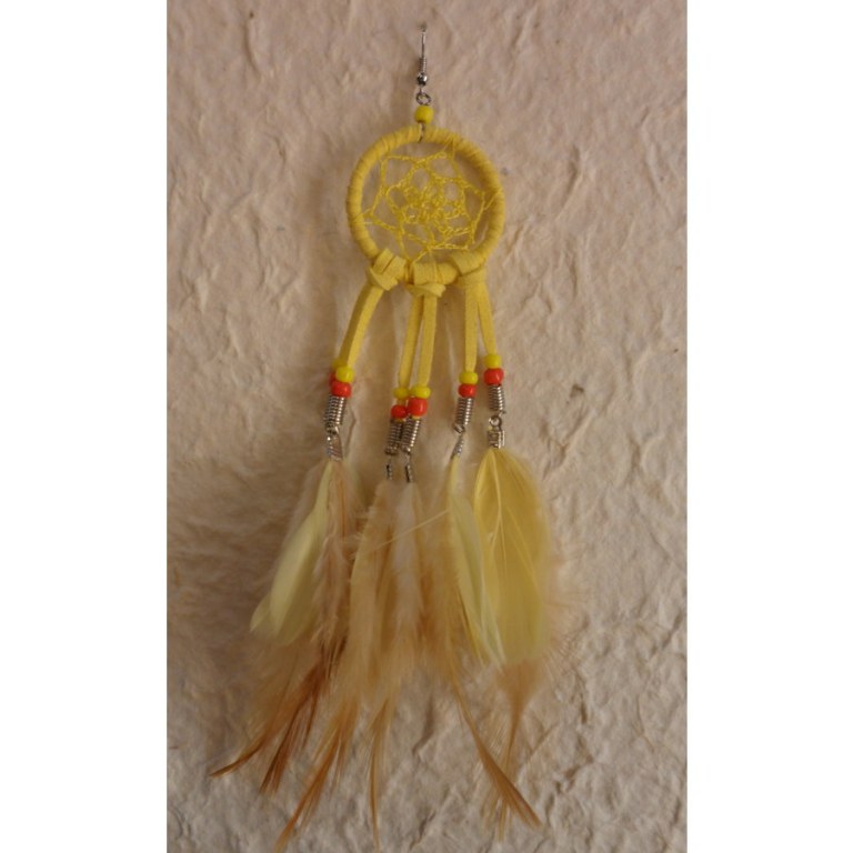 Boucles d'oreilles dreamcatcher originality jaune