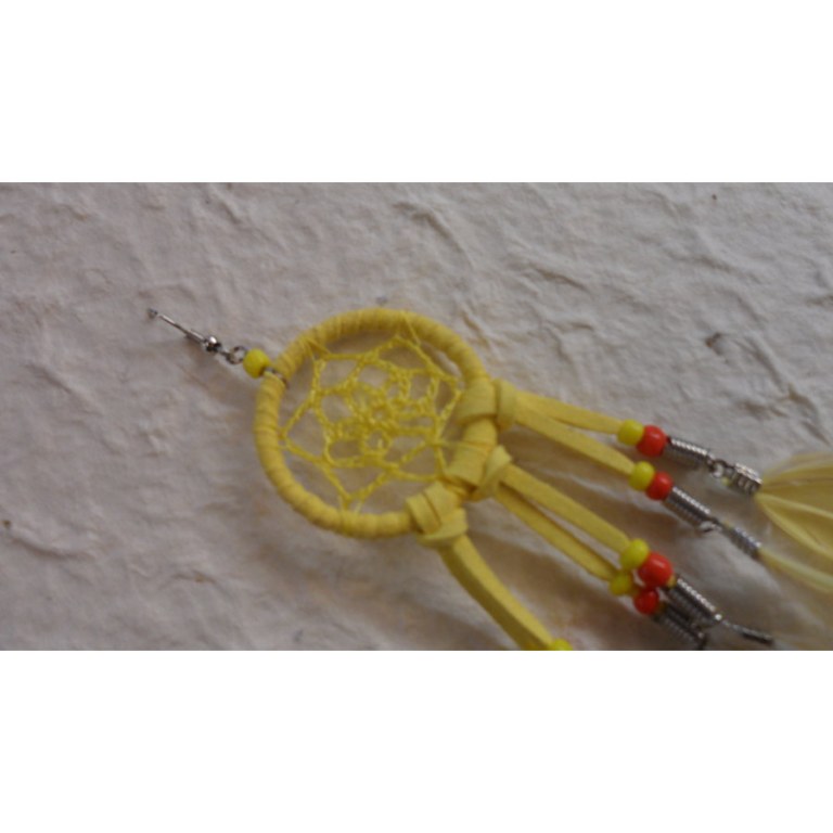 Boucles d'oreilles dreamcatcher originality jaune