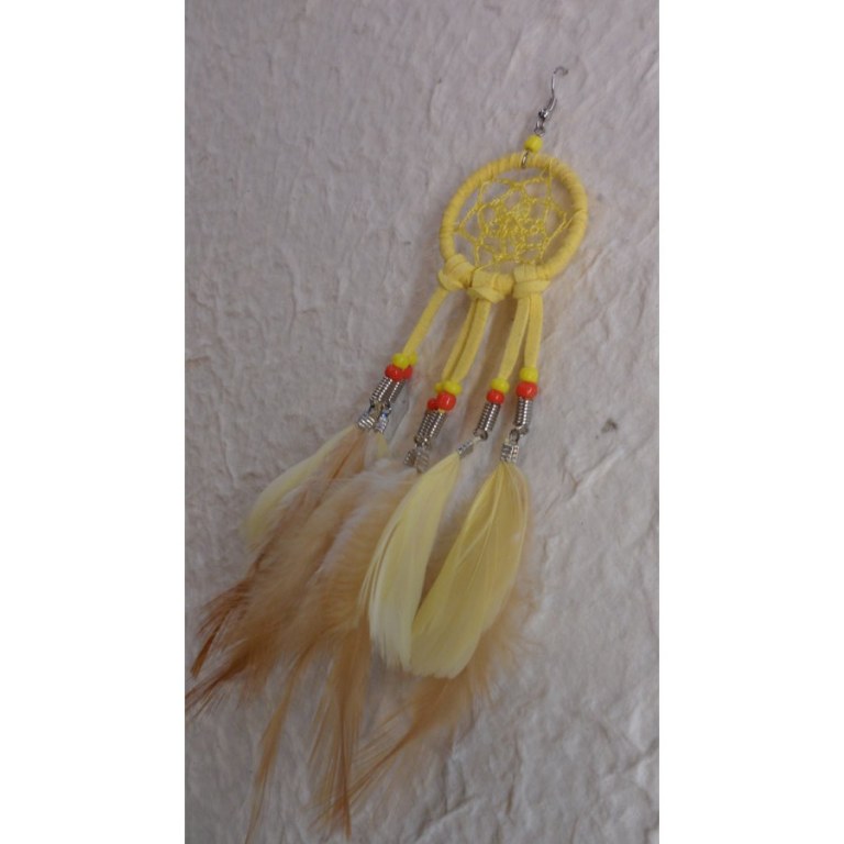 Boucles d'oreilles dreamcatcher originality jaune