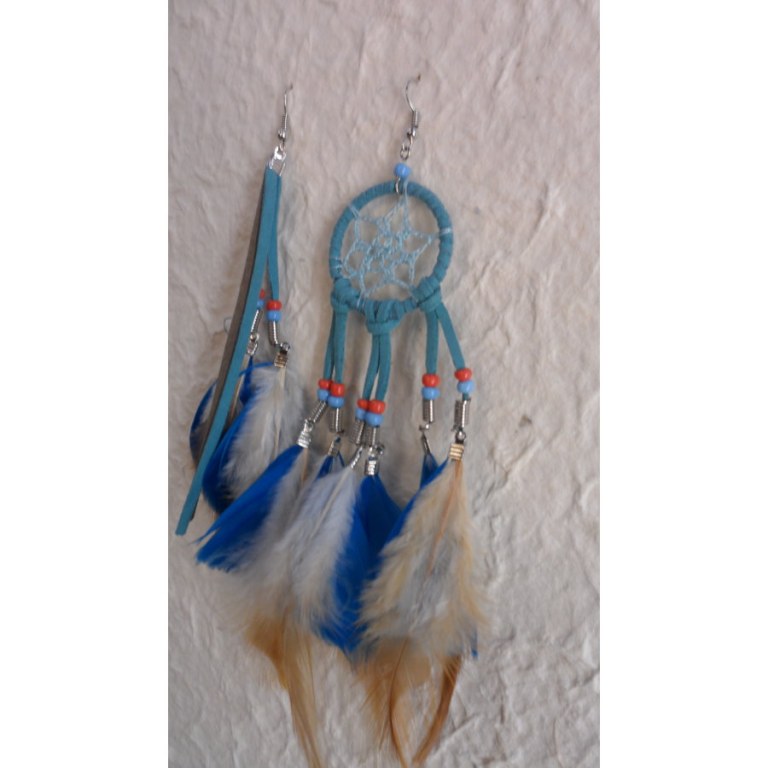 Boucles d'oreilles dreamcatcher originality bleu