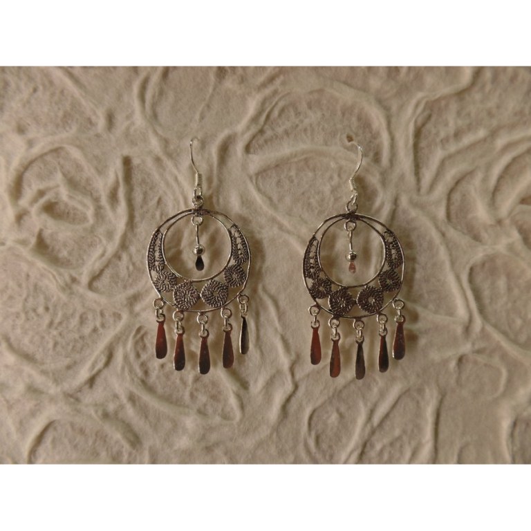 Boucles d'oreilles ethnik double cercles