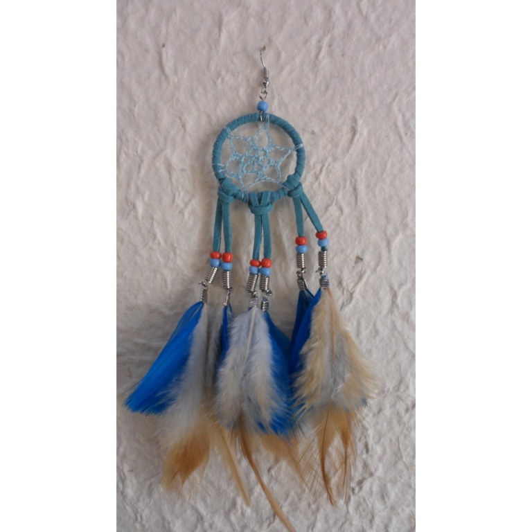 Boucles d'oreilles dreamcatcher originality bleu