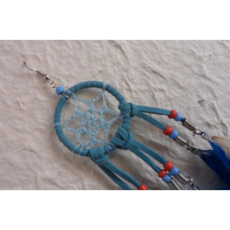 Boucles d'oreilles dreamcatcher originality bleu