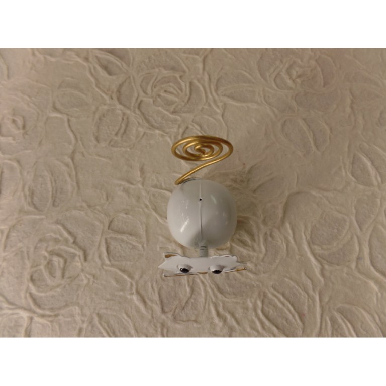 Chat blanc porte photo en métal