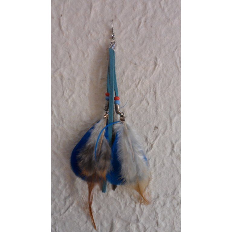 Boucles d'oreilles dreamcatcher originality bleu