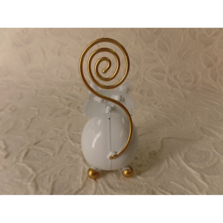 Chat blanc porte photo en métal