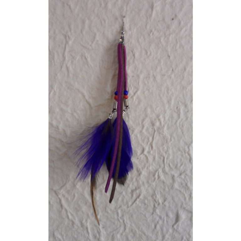 Boucles d'oreilles dreamcatcher originality mauve