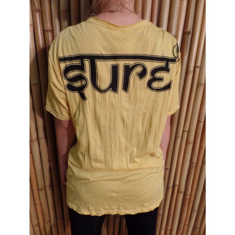 Tee shirt jaune vif éléphant aum