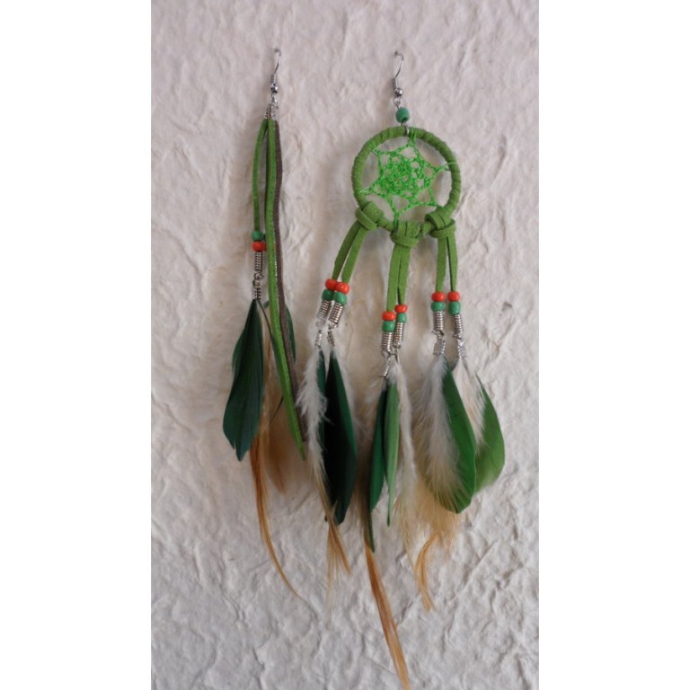 Boucles d'oreilles dreamcatcher originality vert