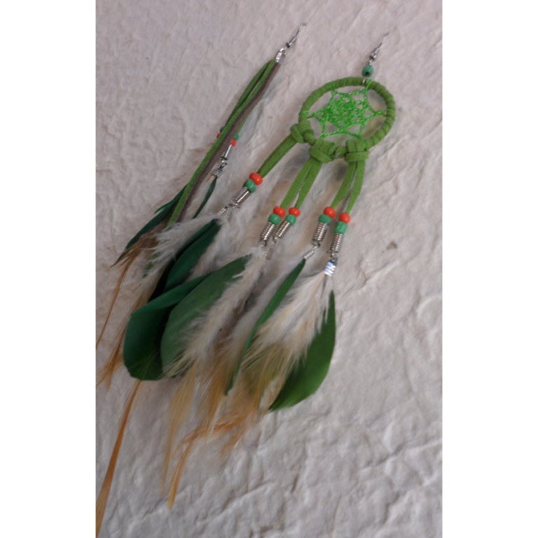 Boucles d'oreilles dreamcatcher originality vert