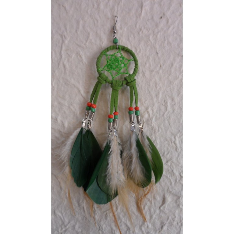 Boucles d'oreilles dreamcatcher originality vert