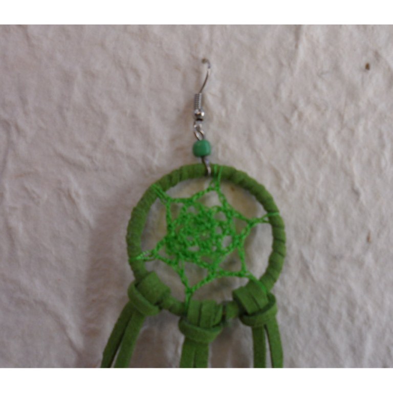 Boucles d'oreilles dreamcatcher originality vert