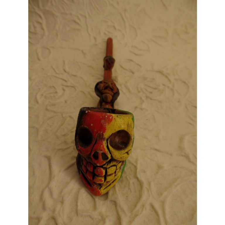 Pipe crâne rasta et visage masculin