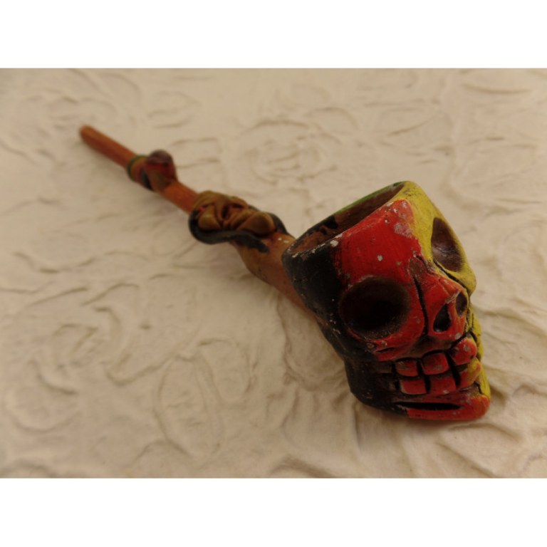 Pipe crâne rasta et visage masculin