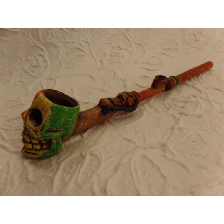 Pipe crâne rasta et visage masculin