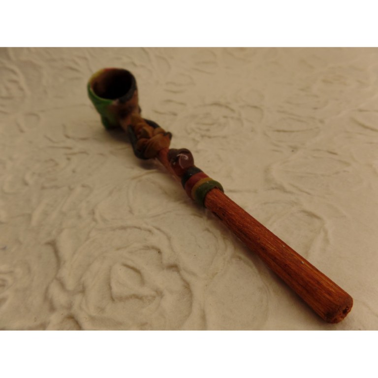 Pipe crâne rasta et visage masculin