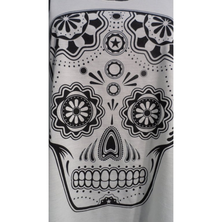 Débardeur femme noir & blanc santa muerte