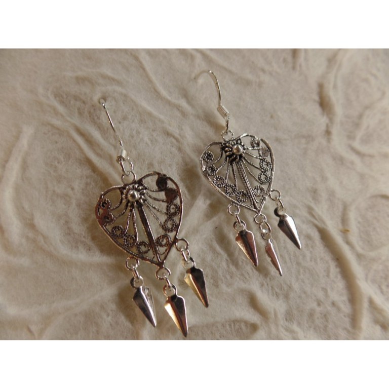 Boucles d'oreilles ethnik love mini pampilles 