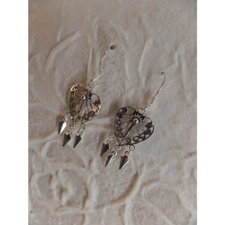 Boucles d'oreilles ethnik love mini pampilles 