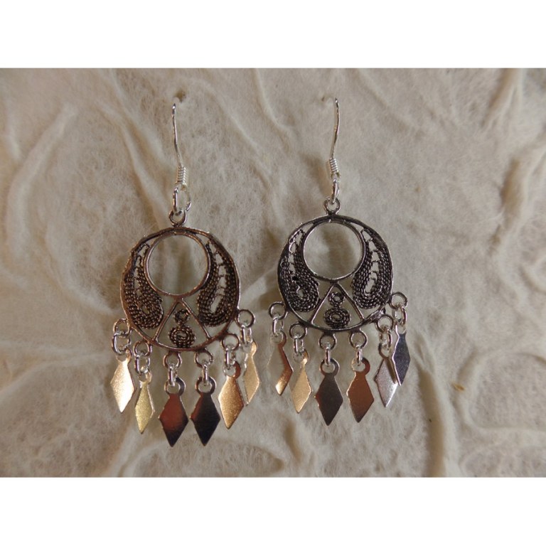 Boucles d'oreilles ethnik rondo mini pampilles 