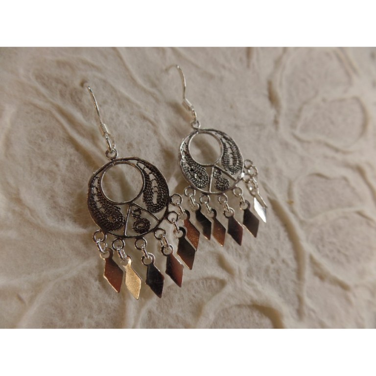 Boucles d'oreilles ethnik rondo mini pampilles 