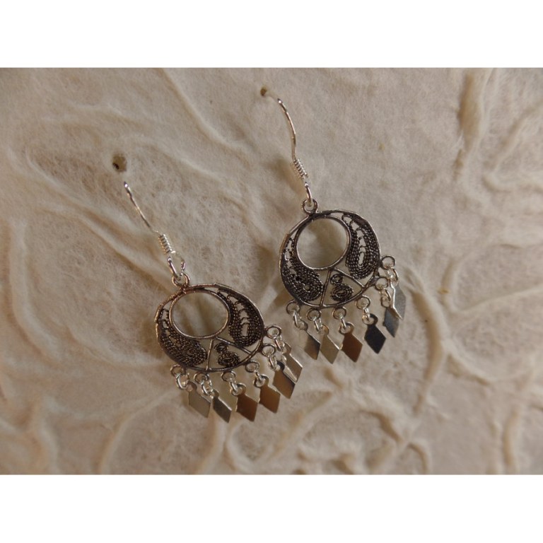 Boucles d'oreilles ethnik rondo mini pampilles 