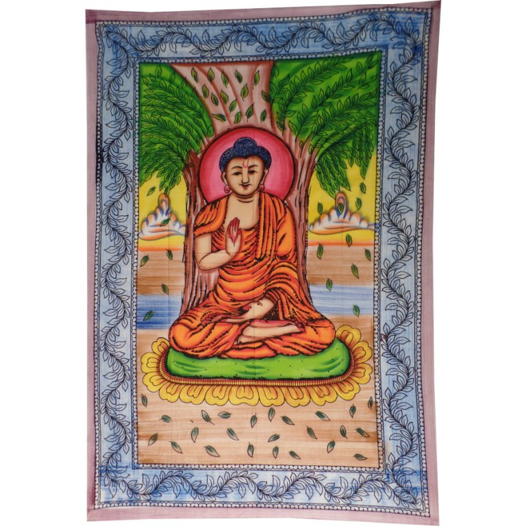 Tenture color Bouddha assis