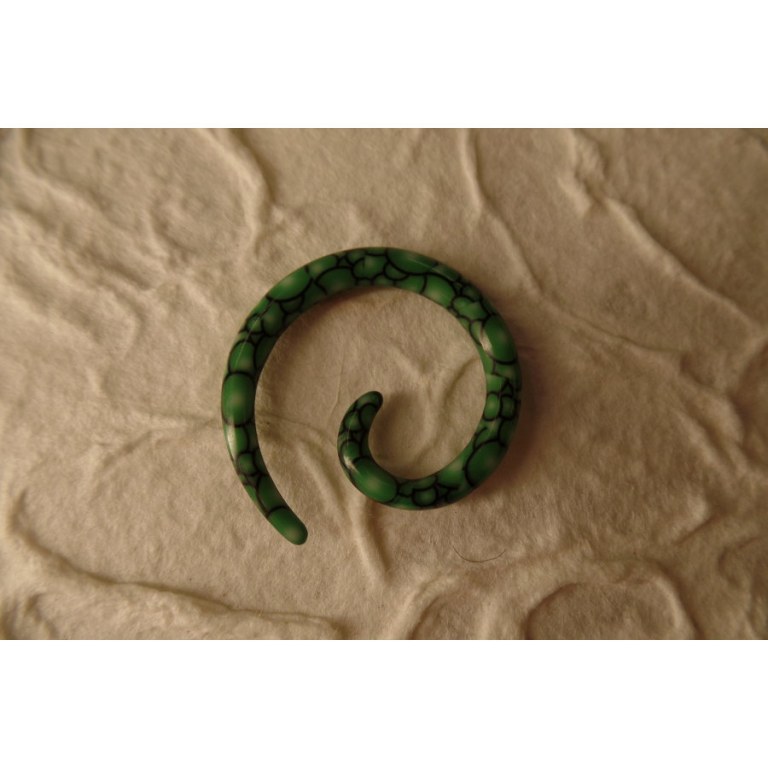 Elargisseur d'oreille spirale vert clair