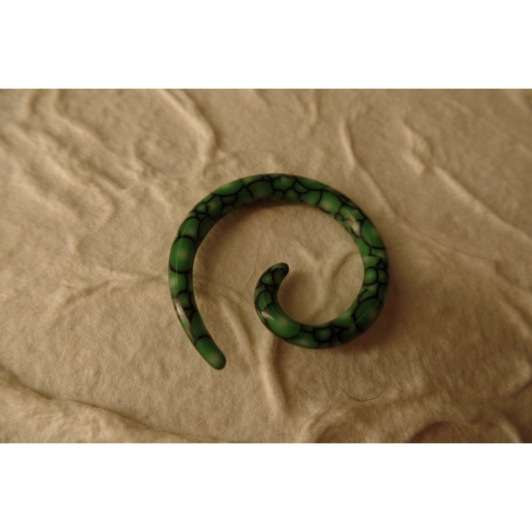 Elargisseur d'oreille spirale vert clair