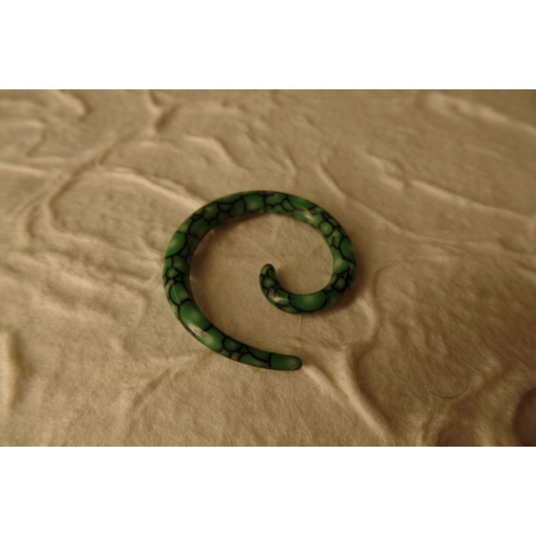 Elargisseur d'oreille spirale vert clair