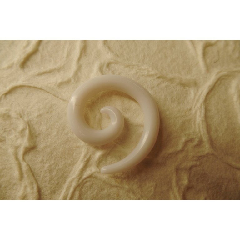 Elargisseur d'oreille spirale blanche