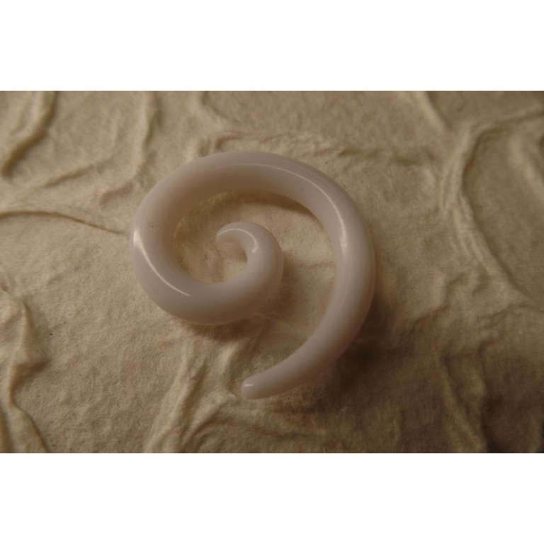 Elargisseur d'oreille spirale blanche
