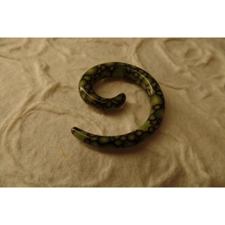 Elargisseur d'oreille spirale vert 