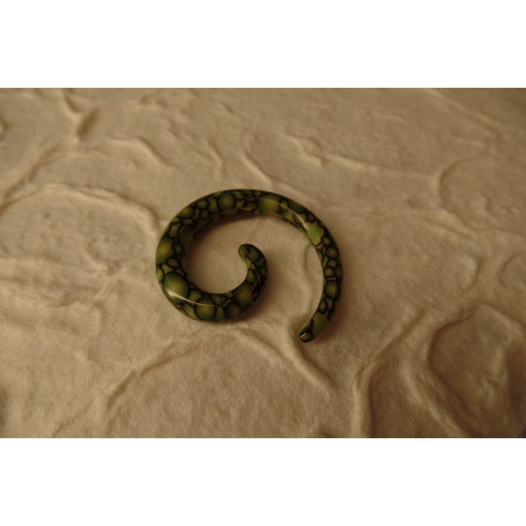 Elargisseur d'oreille spirale vert 