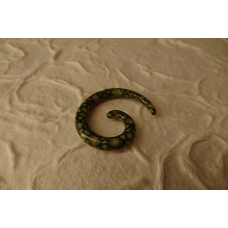 Elargisseur d'oreille spirale vert 