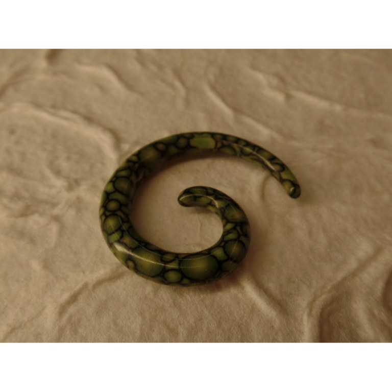 Elargisseur d'oreille spirale vert 