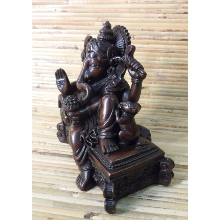 Statuette Ganesh relax et son vahana